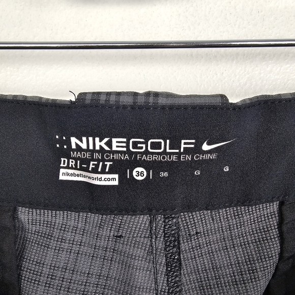 Nike Golf Black & Gray Plaid Shorts - Picture 3 of 7